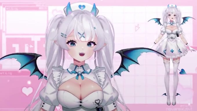 draw custom anime vtuber avatar live2d model 2d vtuber model and rigging