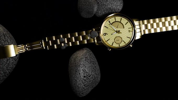 create 3d mechanical cinematic watch animation, 3d wristwatch model 3d rendering