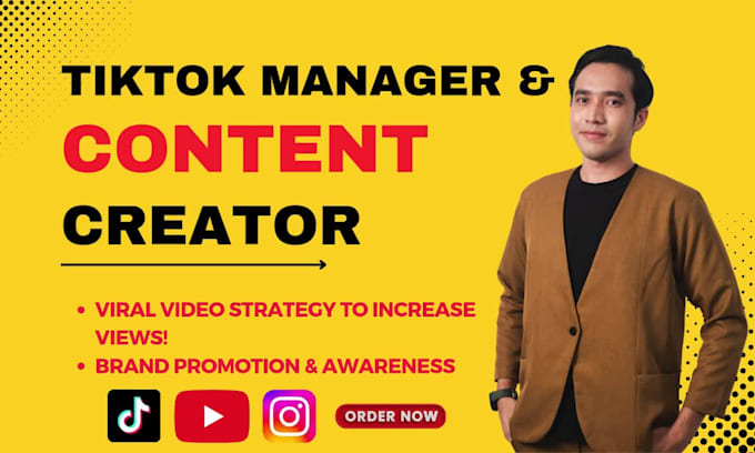 be your tiktok manager and tiktok content creator