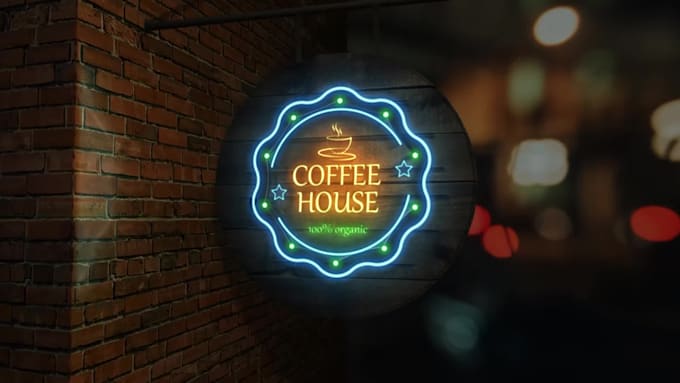 make neon logo animation and youtube intro, podcast intro