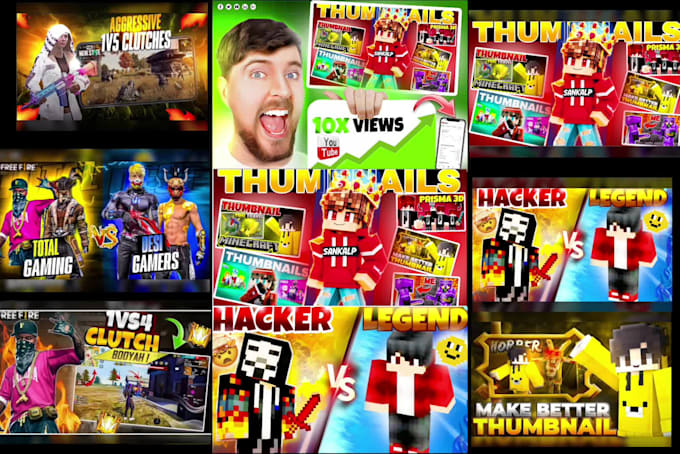 make best free fire and pubg thumbnails in just 4hrs