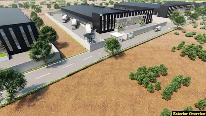 do 3d industrial facility walkthrough video factory architectural visualization