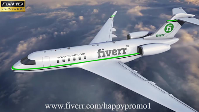 put your logo on a luxury business jet airplane video