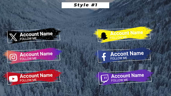 do 7 different style social media lower third