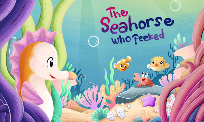 create whimsical children picture book illustration and cover for KDP