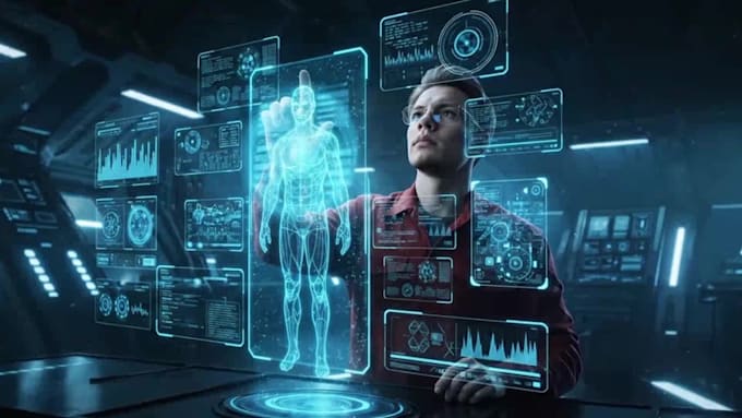 create cinematic sci fi hud intro and futuristic vfx animation