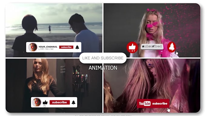 create a youtube outro, end screen, like and subscribe animation
