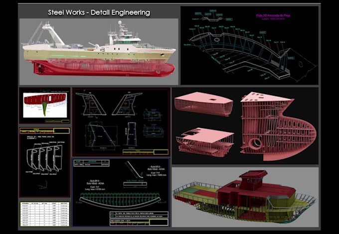 technical drawing  documentation, steel structure