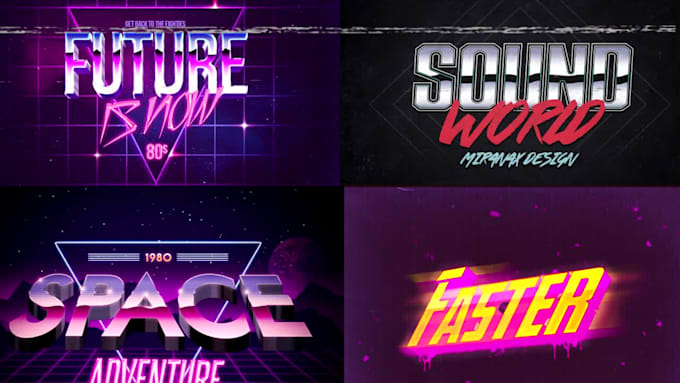 make your logo design in retro 80s vintage style