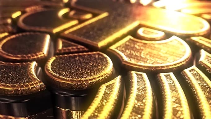 create 3d gold or silver video intro logo animation