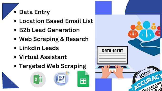 do data enty, niche targeted email list, web scraping