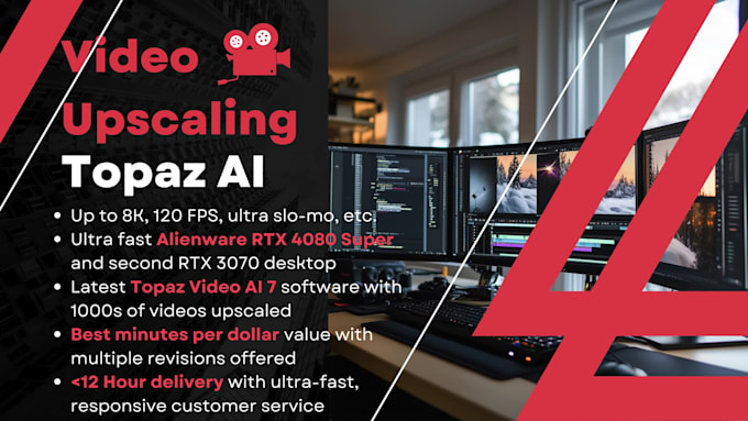 upscale, enhance video, slowmo, etc, with topaz video ai