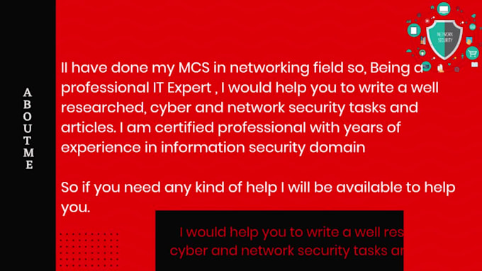 do task related to information security, cyber security, digital forensics