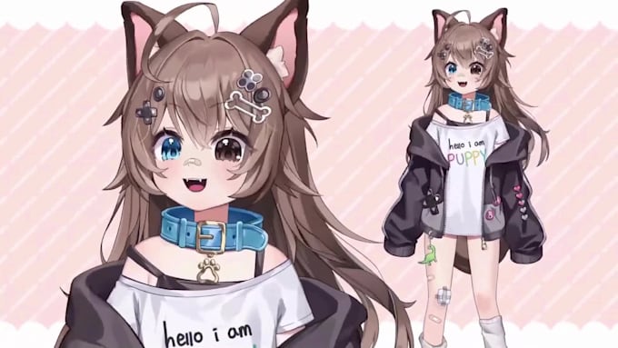 draw and rig live2d model 2d vtuber model anime vtuber model, vtuber rigging