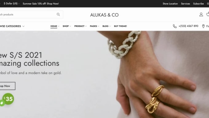 build hip pop jewelry shopify shore gold pendant bracelet dropshipping website