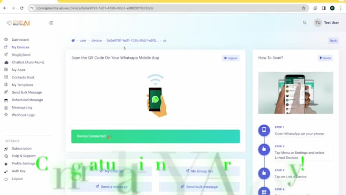 help to create whatsapp api with existing number