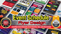 design event schedule flyer, one sheet, dl flyer in 6hrs