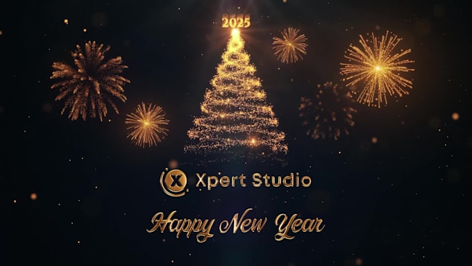 create a royal gold new year logo reveal animation