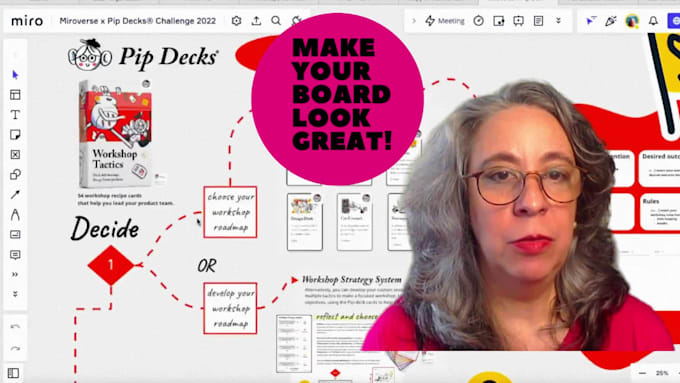 assist you with project management and presentation using a miro board