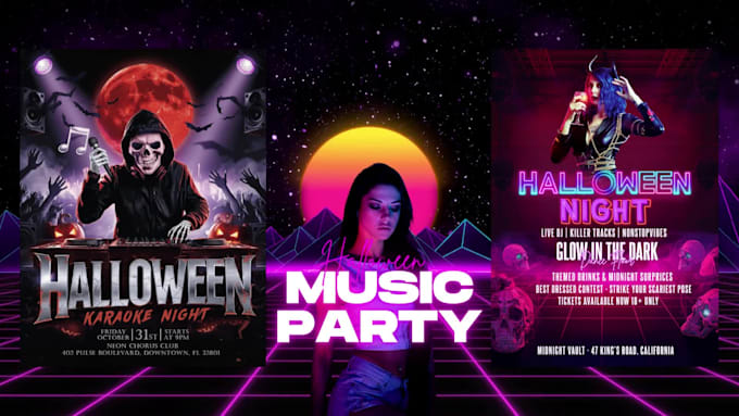 Halloween horror event and party poster design sample from Zarin Nazifa