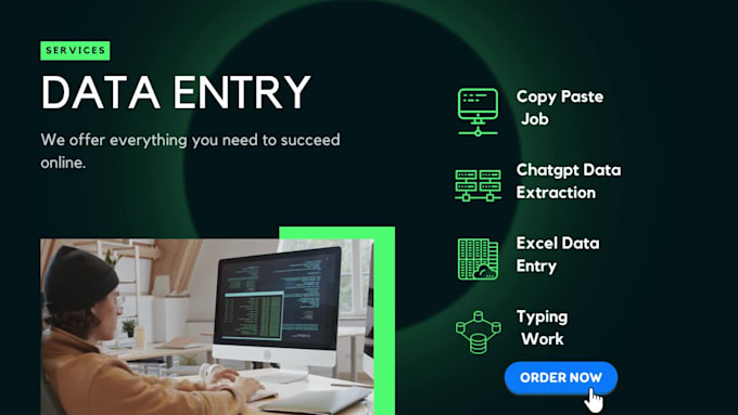 do fast data entry, copy paste, email leads, pdf to excel, admin support