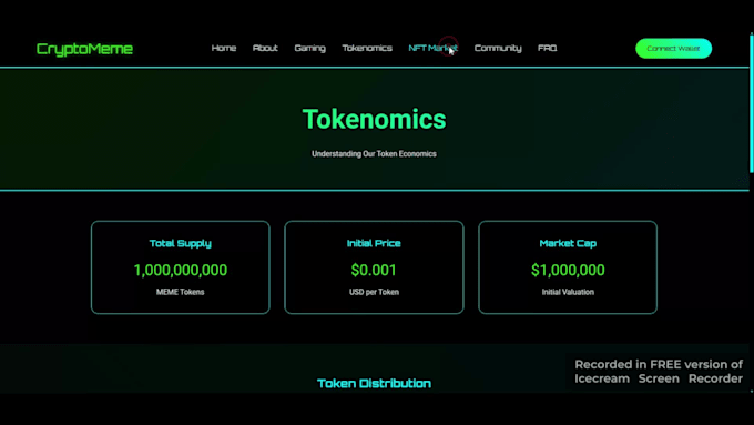 custom crypto token website, memecoin website, presale website