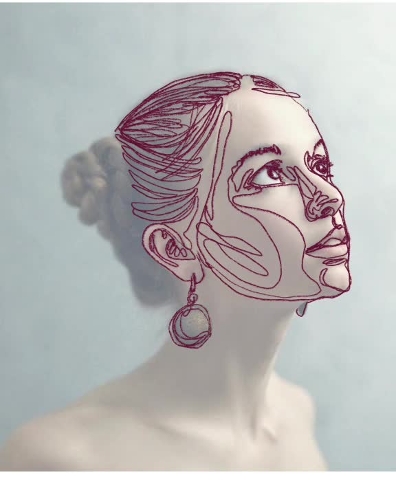sketch portrait in one line