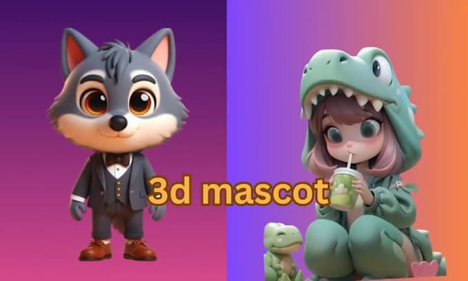 Design your 3d mascot character, cartoon mascot, or animal mascot by ...