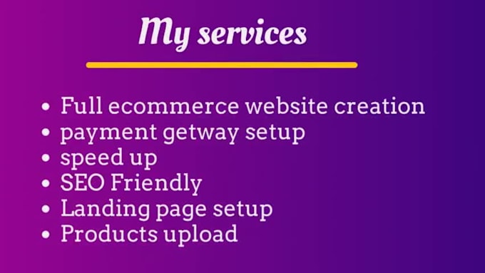 create ecommerce website or online store for you