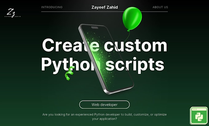 create custom python scripts and web solutions