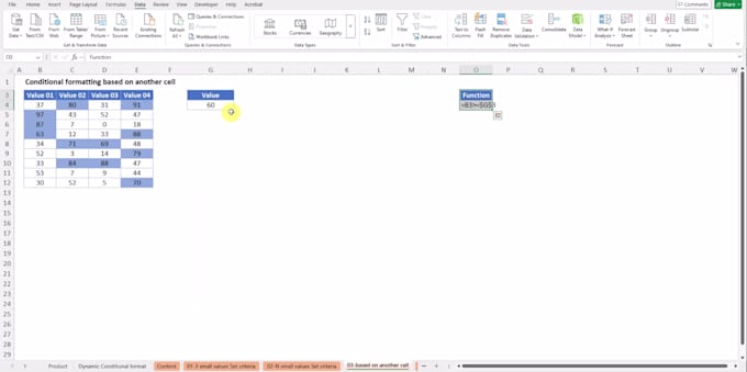 help to setup any conditional format in excel or gsheet