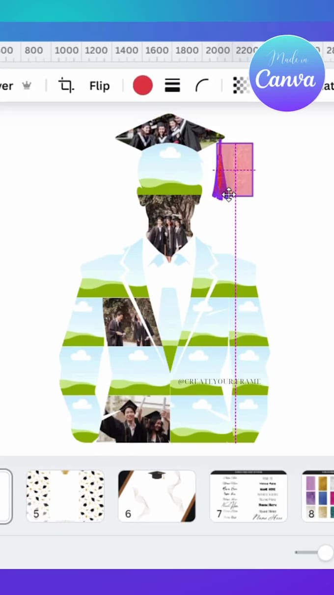 create custom canva frame collages any shape