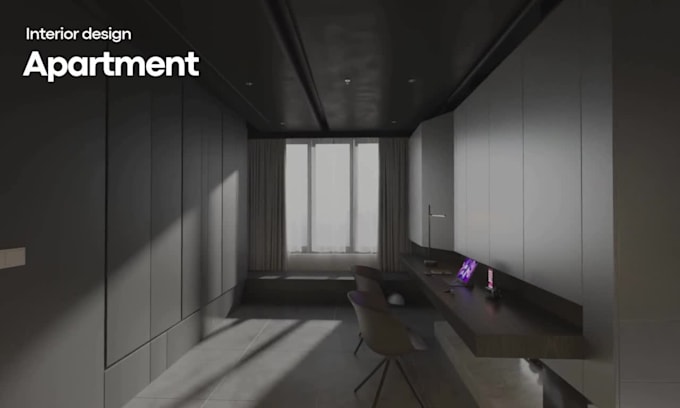 apartment interior design with realistic rendering