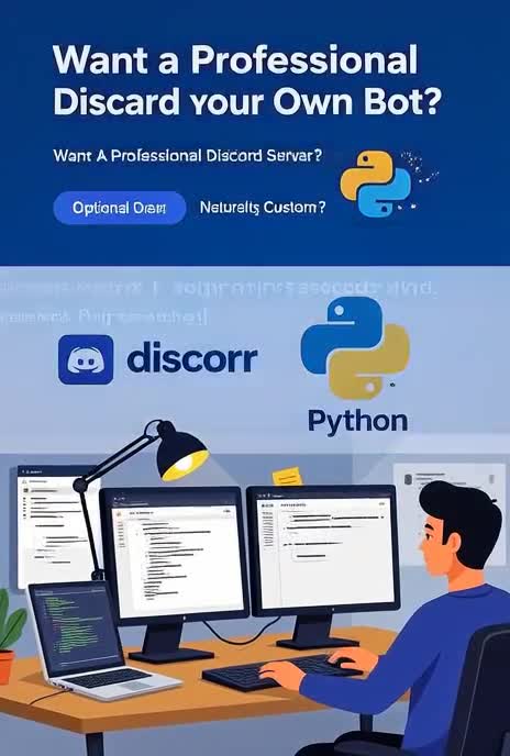build and set up a professional discord server with a custom python bot