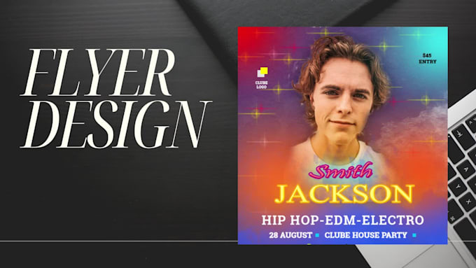 design concert flyer, music club, dj, night club flyer,bold neat party flyer