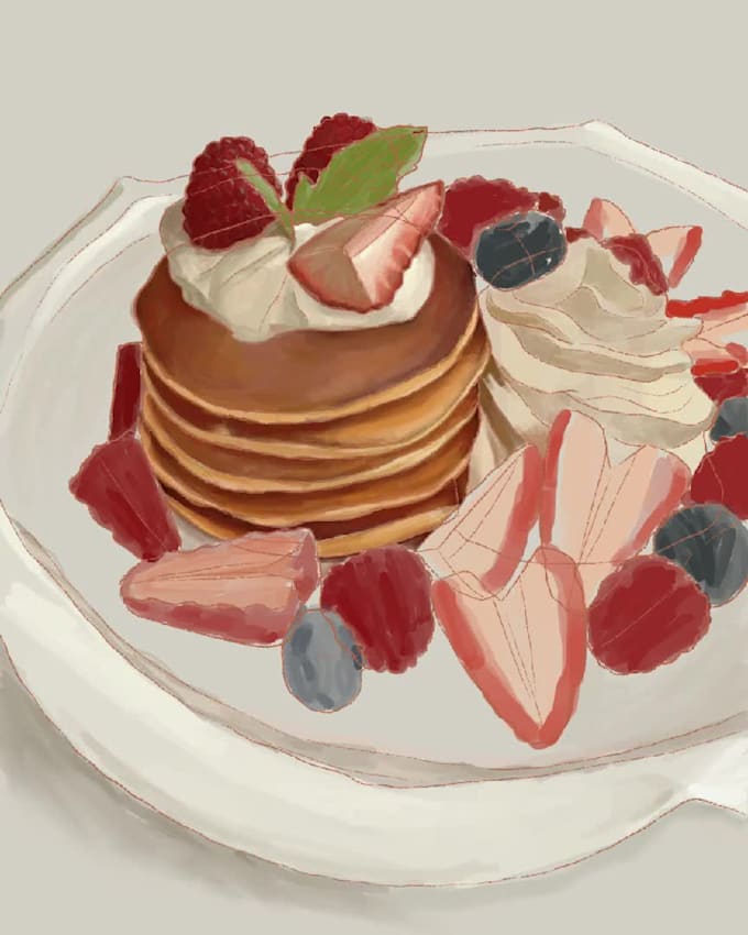 draw realistic food illustrations for menus and packaging