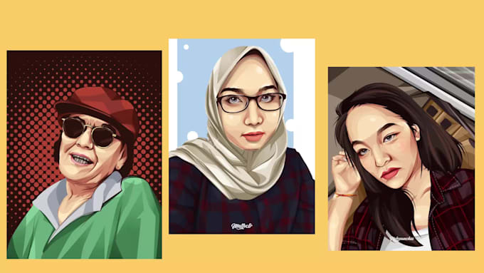 draw vector portrait cartoon for couple, group and family for valentine day