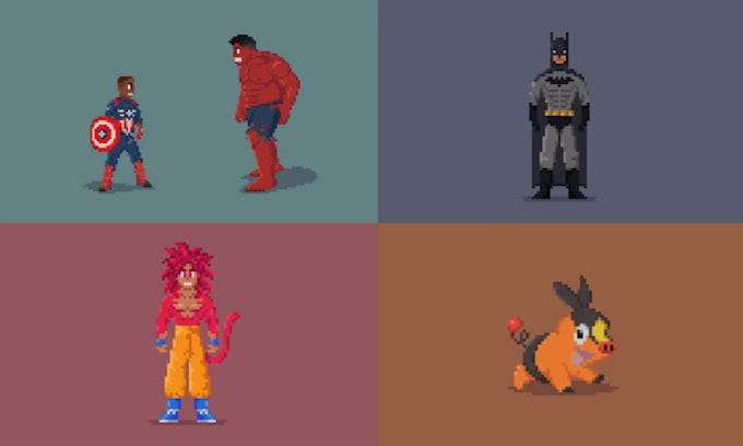 Create pixel art character design animation sprites sprite sheet game ...