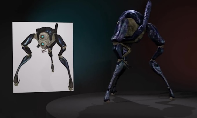 convert your 2d character design into a 3d model