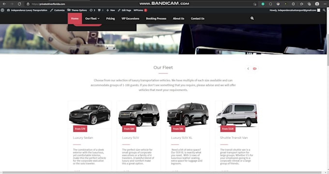 create chauffeur booking wordpress website