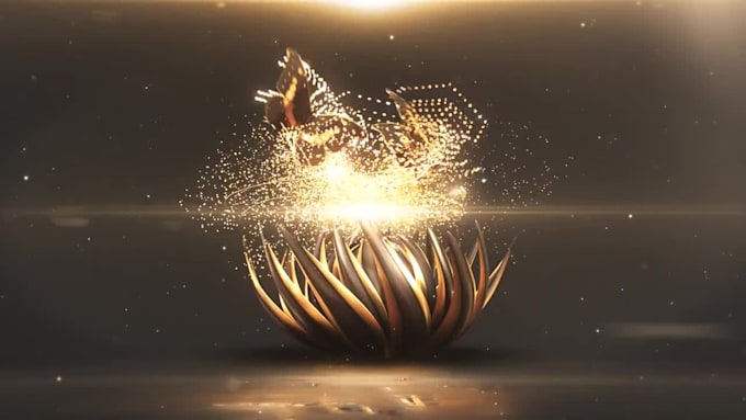 create amazing golden lotus flower animation in 4k
