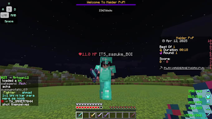 teach minecraft pvp , sword and nethpot