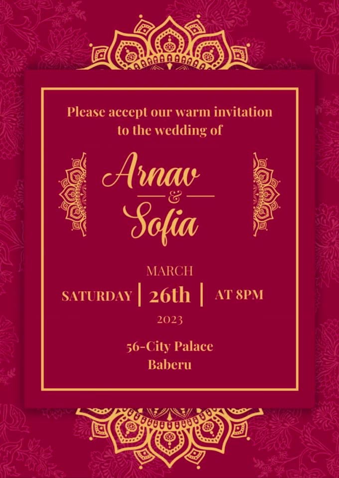 Create invitation card,wedding card, birthday card, etc by Anny_rudra ...