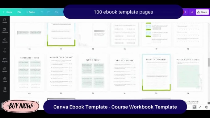 Canva Ebook Template Course Workbook Template By Sociallion738 | Fiverr