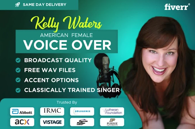 record an american female voice over for animation and characters