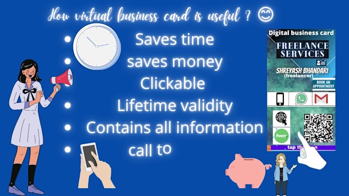 design digital business card with mini website pdf or link