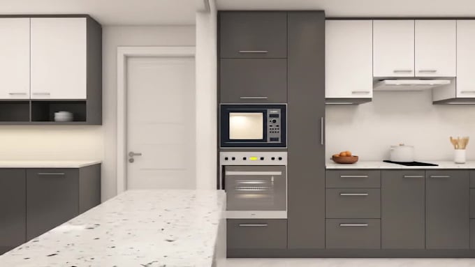 design your kitchen 2d details, 3d modeling and render