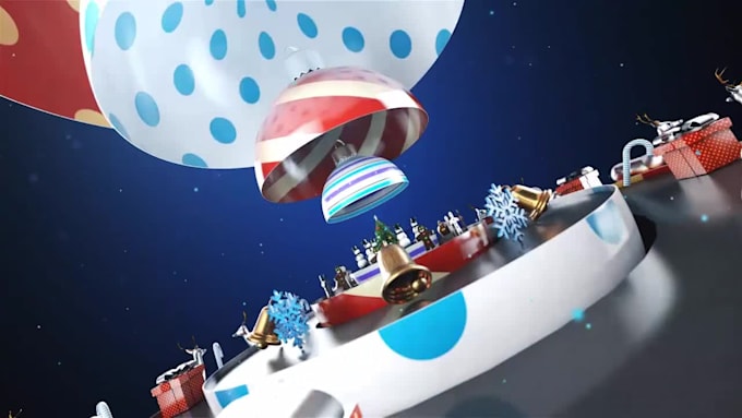 do a stanning merry christmas intro video in 3d