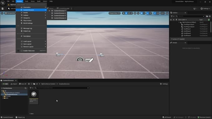 create fortnite uefn maps in unreal engine, red vs blue, 3d verse map