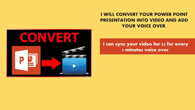 convert Powerpoint to Video with voice in 24hrs